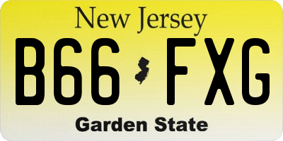 NJ license plate B66FXG