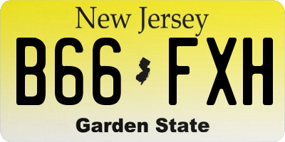 NJ license plate B66FXH