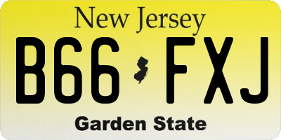 NJ license plate B66FXJ