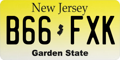NJ license plate B66FXK