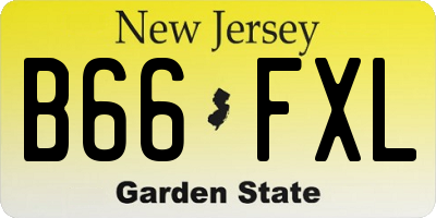 NJ license plate B66FXL