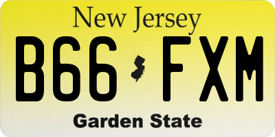 NJ license plate B66FXM