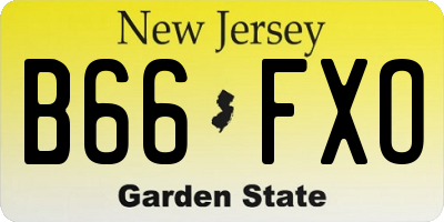 NJ license plate B66FXO