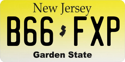 NJ license plate B66FXP
