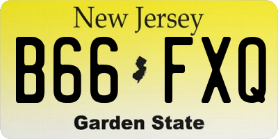 NJ license plate B66FXQ
