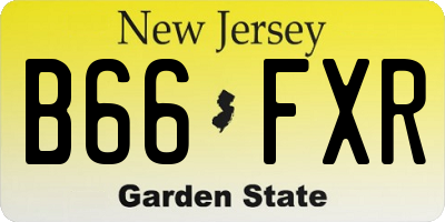 NJ license plate B66FXR