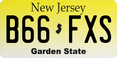 NJ license plate B66FXS