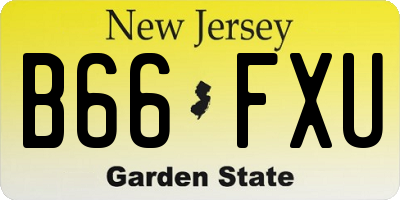 NJ license plate B66FXU