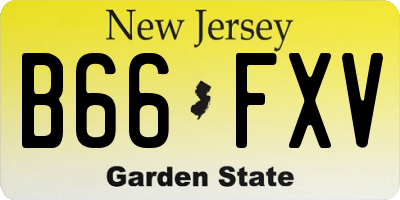 NJ license plate B66FXV