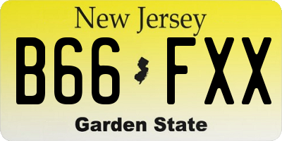 NJ license plate B66FXX