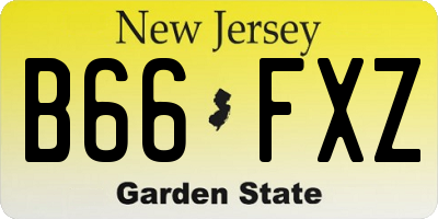 NJ license plate B66FXZ
