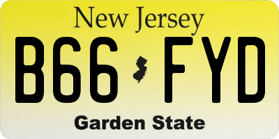 NJ license plate B66FYD