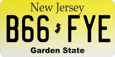 NJ license plate B66FYE