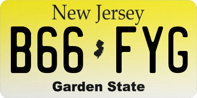 NJ license plate B66FYG