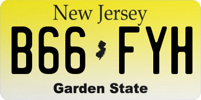 NJ license plate B66FYH
