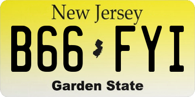 NJ license plate B66FYI