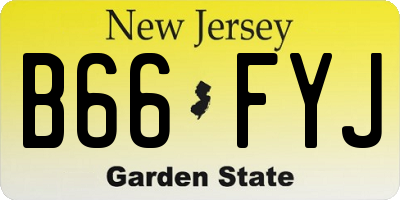 NJ license plate B66FYJ