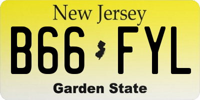 NJ license plate B66FYL