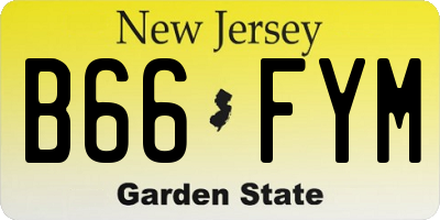 NJ license plate B66FYM