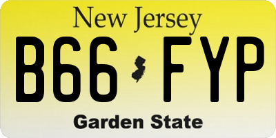 NJ license plate B66FYP
