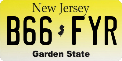 NJ license plate B66FYR