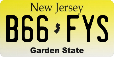 NJ license plate B66FYS