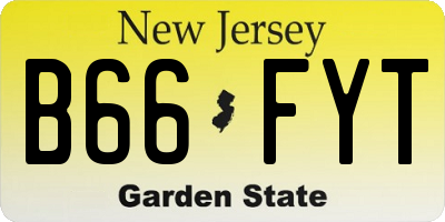NJ license plate B66FYT