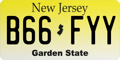NJ license plate B66FYY