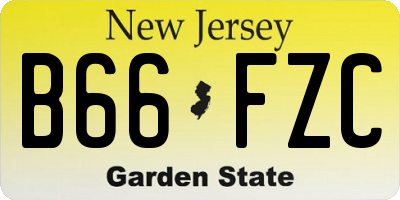 NJ license plate B66FZC