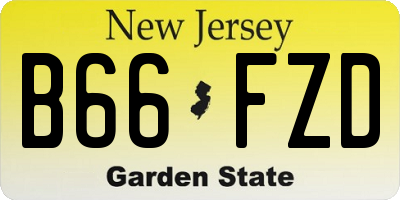 NJ license plate B66FZD