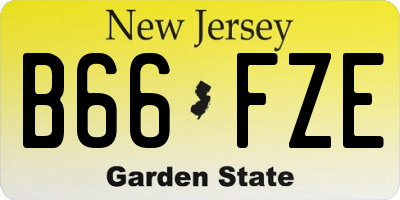 NJ license plate B66FZE