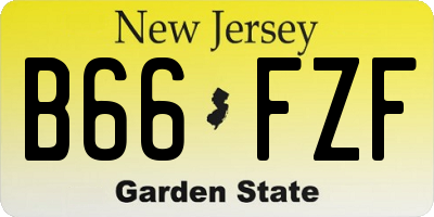 NJ license plate B66FZF