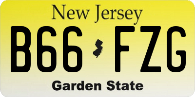 NJ license plate B66FZG