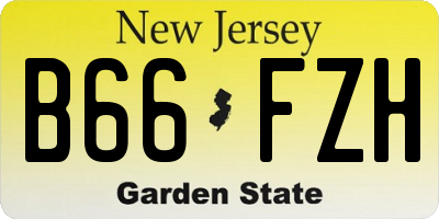 NJ license plate B66FZH