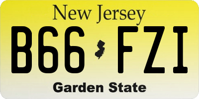 NJ license plate B66FZI