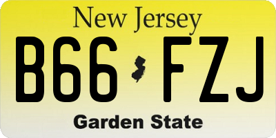 NJ license plate B66FZJ