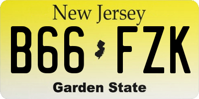 NJ license plate B66FZK