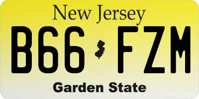 NJ license plate B66FZM