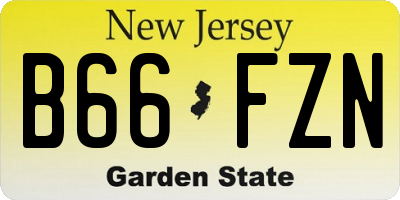 NJ license plate B66FZN