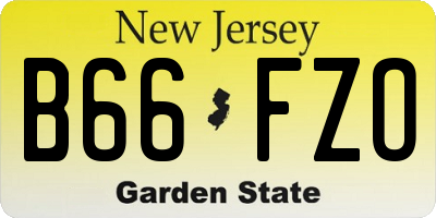 NJ license plate B66FZO