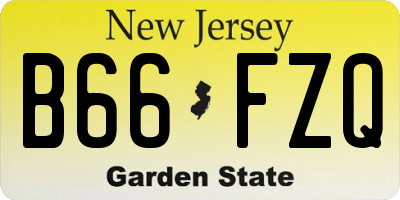 NJ license plate B66FZQ