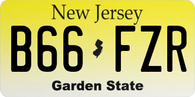NJ license plate B66FZR