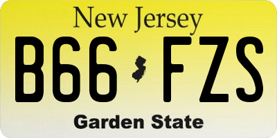 NJ license plate B66FZS