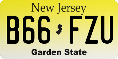 NJ license plate B66FZU