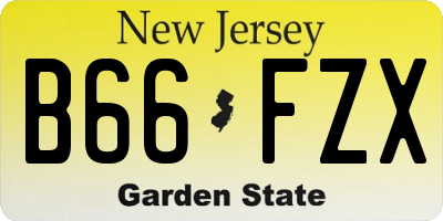 NJ license plate B66FZX