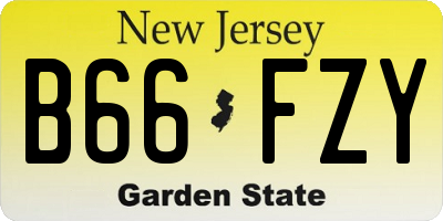 NJ license plate B66FZY