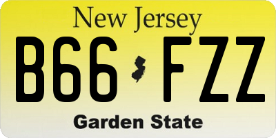 NJ license plate B66FZZ