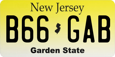 NJ license plate B66GAB
