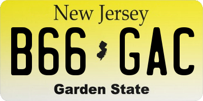 NJ license plate B66GAC