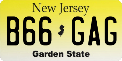 NJ license plate B66GAG